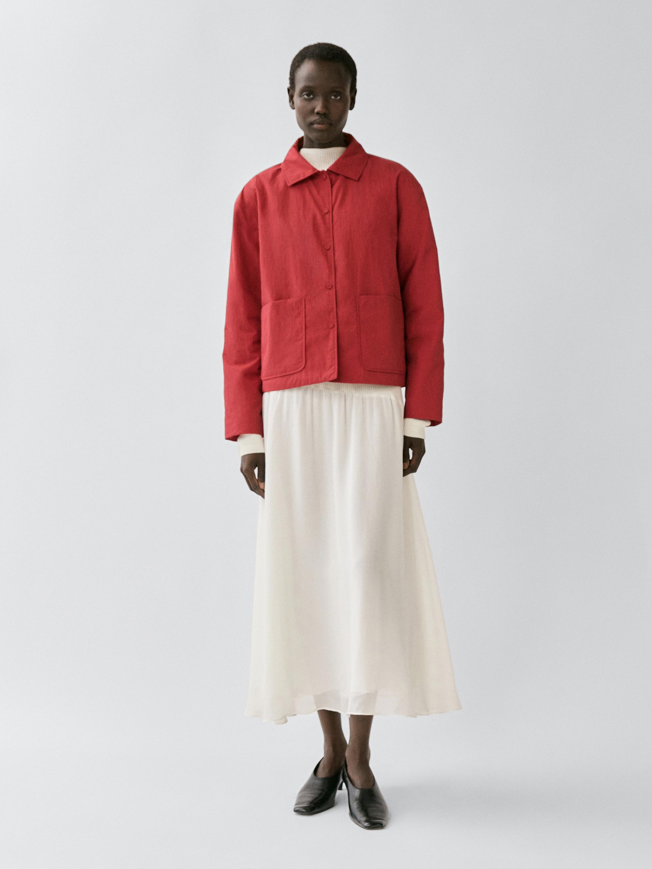 Veste courte matelassée avec poches